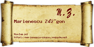 Marienescu Zágon névjegykártya